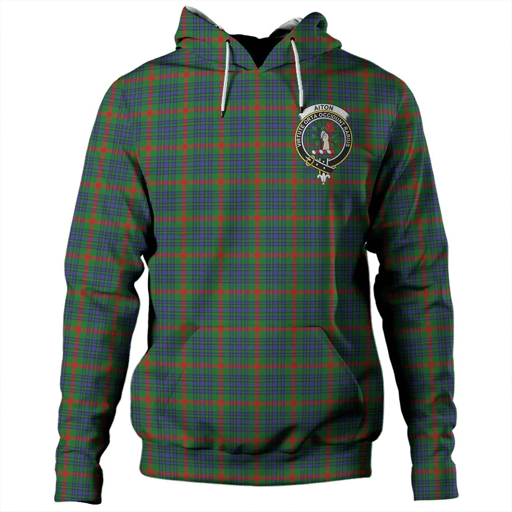 Clan Aiton Tartan Hoodie Crest W9IXN3BG-1 Aiton Tartan Hoodies   