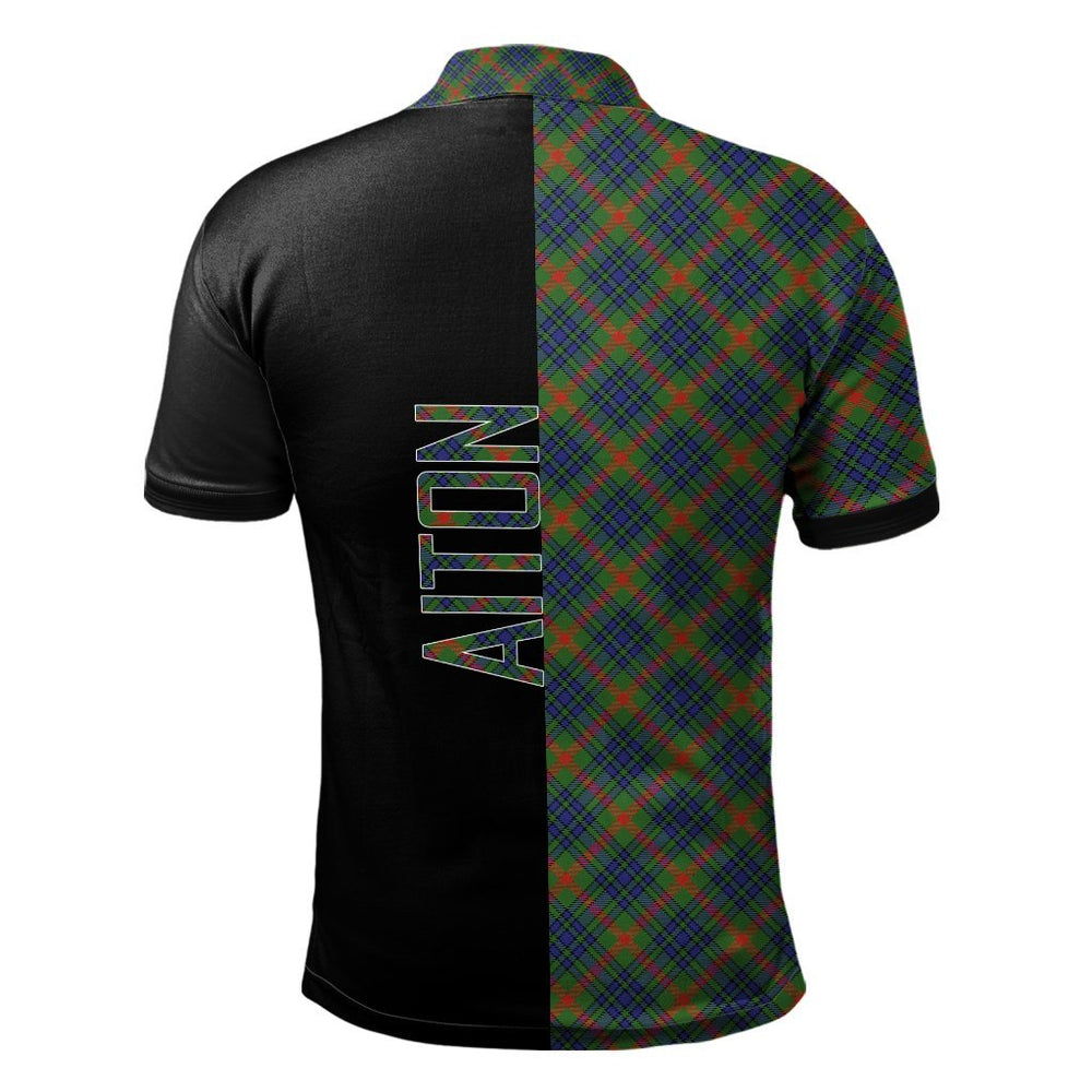 Clan Aiton Tartan Polo Shirt Half of Me - Cross Style HS50 Aiton Tartan Tartan Polo   