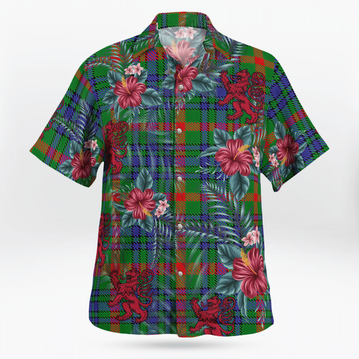 Clan Aiton Tartan Scottish Lion Hawaiian Shirt IT31 Aiton Tartan Tartan Hawaii Shirt   