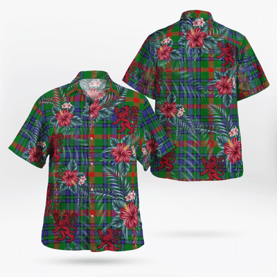Clan Aiton Tartan Scottish Lion Hawaiian Shirt