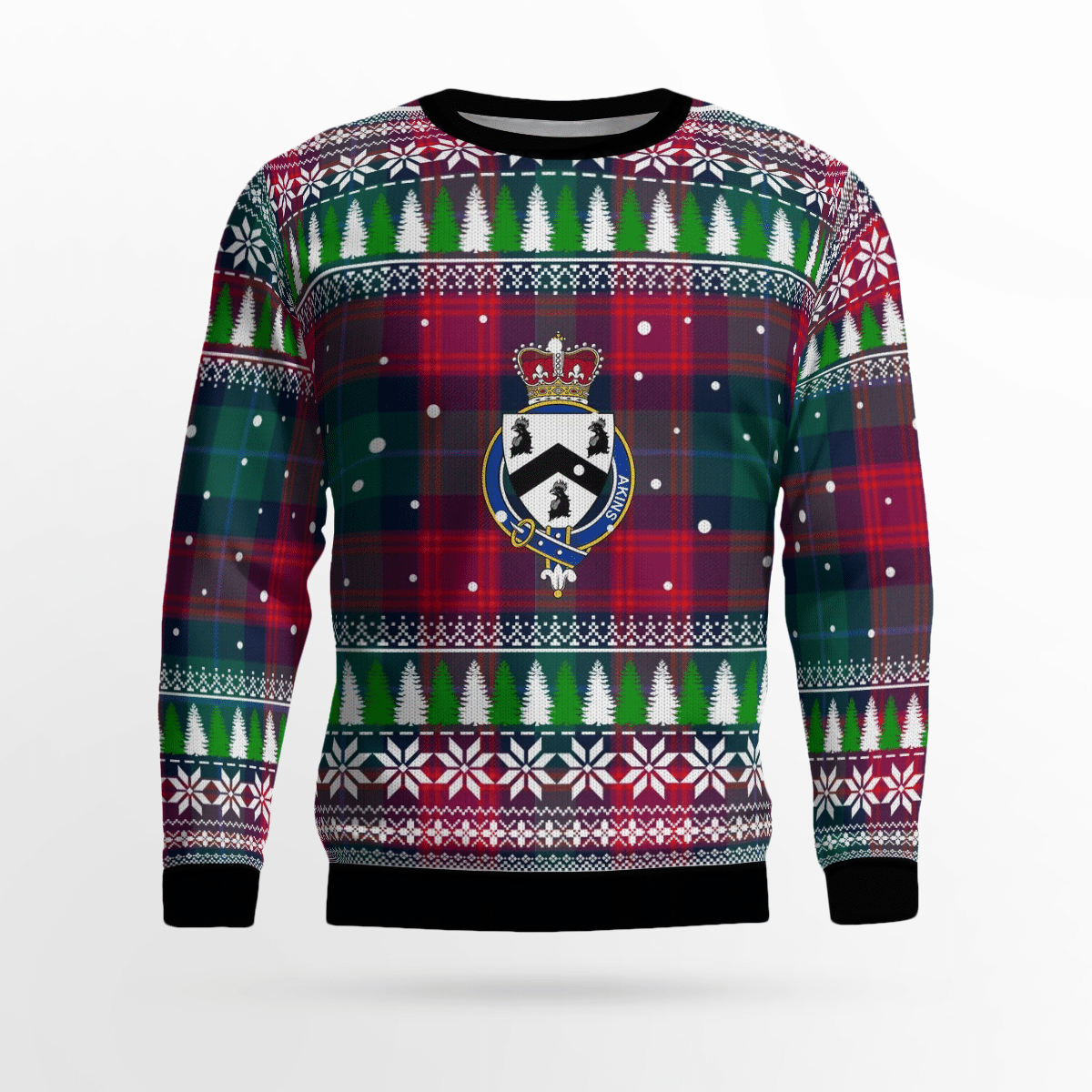 Clan Akins Crest Tartan Christmas Ugly Sweater IA87 Akins Crest Tartan Tartan Ugly Sweater   