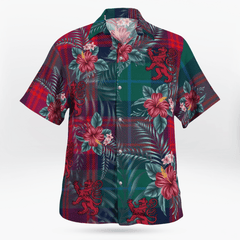 Clan Akins Tartan Scottish Lion Hawaiian Shirt XZ62 Akins Tartan Tartan Hawaii Shirt   