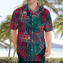 Clan Akins Tartan Scottish Lion Hawaiian Shirt XZ62 Akins Tartan Tartan Hawaii Shirt   