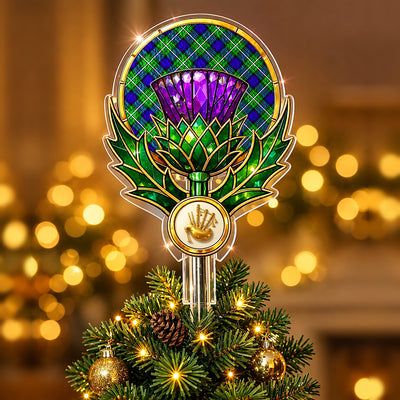 Clan Alexander Tartan Thistle Christmas Tree Topper