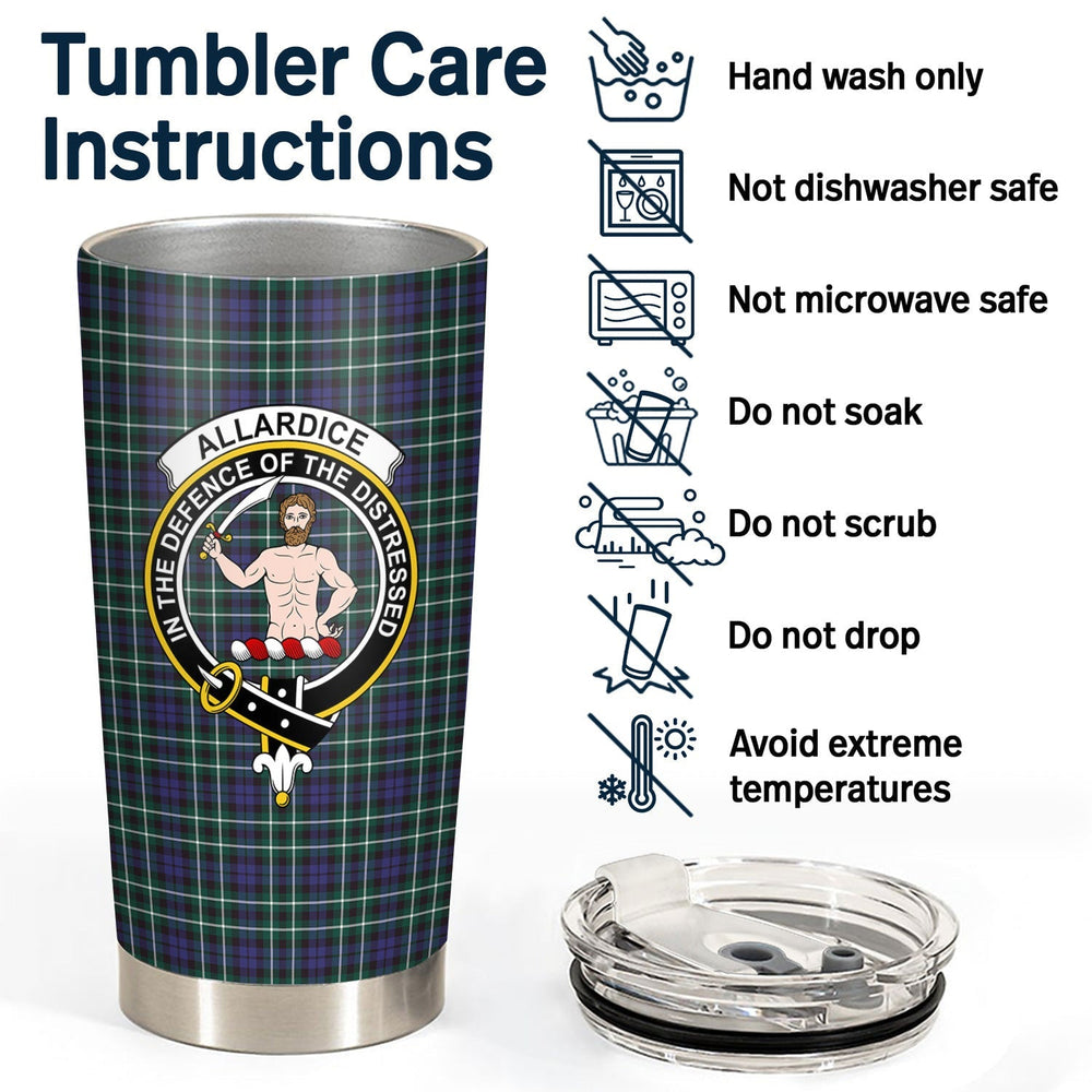 Clan Allardice Tartan Crest Tumbler LJ54 Clan Allardice Tartan Today   