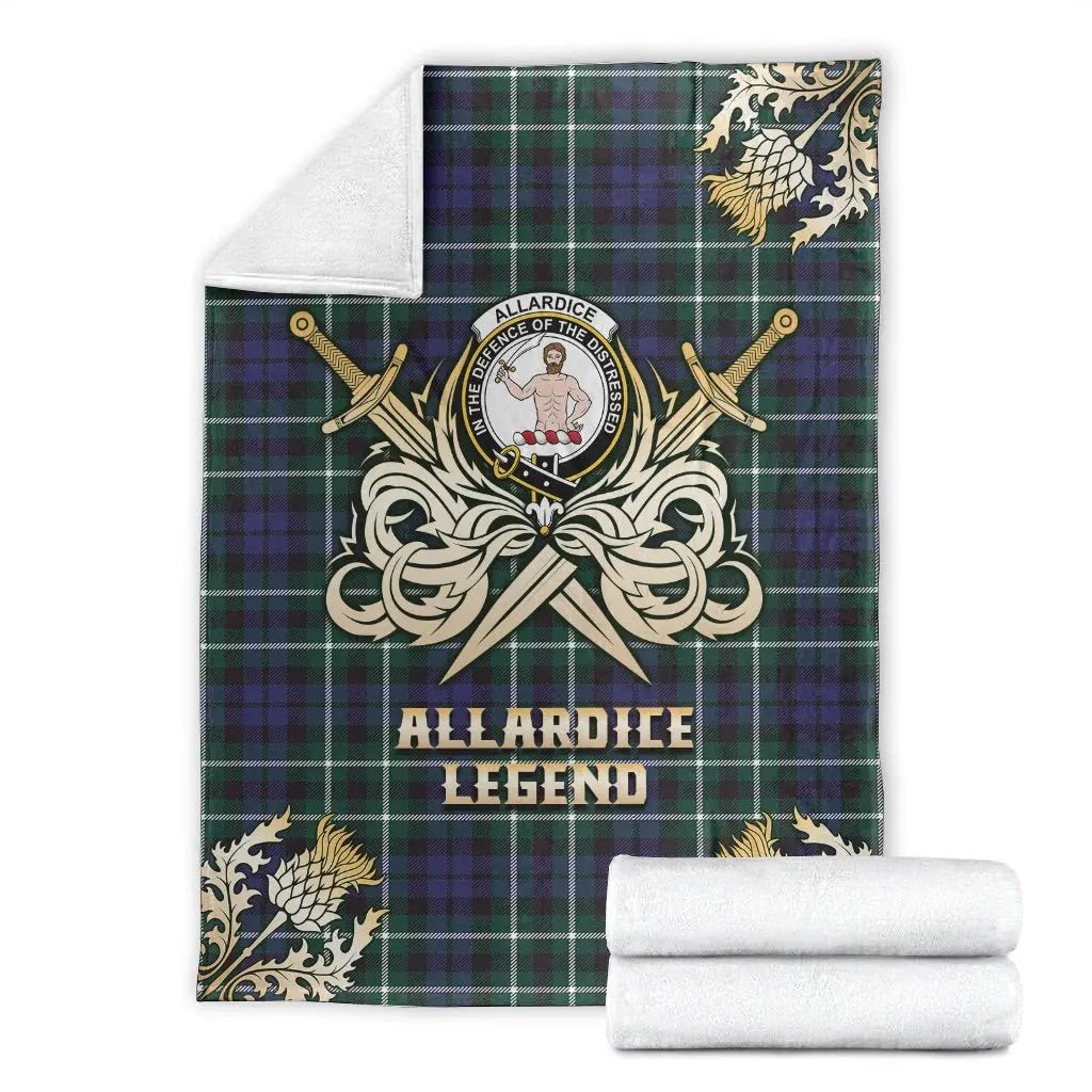 Clan Allardice Tartan Gold Courage Symbol Blanket QM89 Clan Allardice Tartan Today   