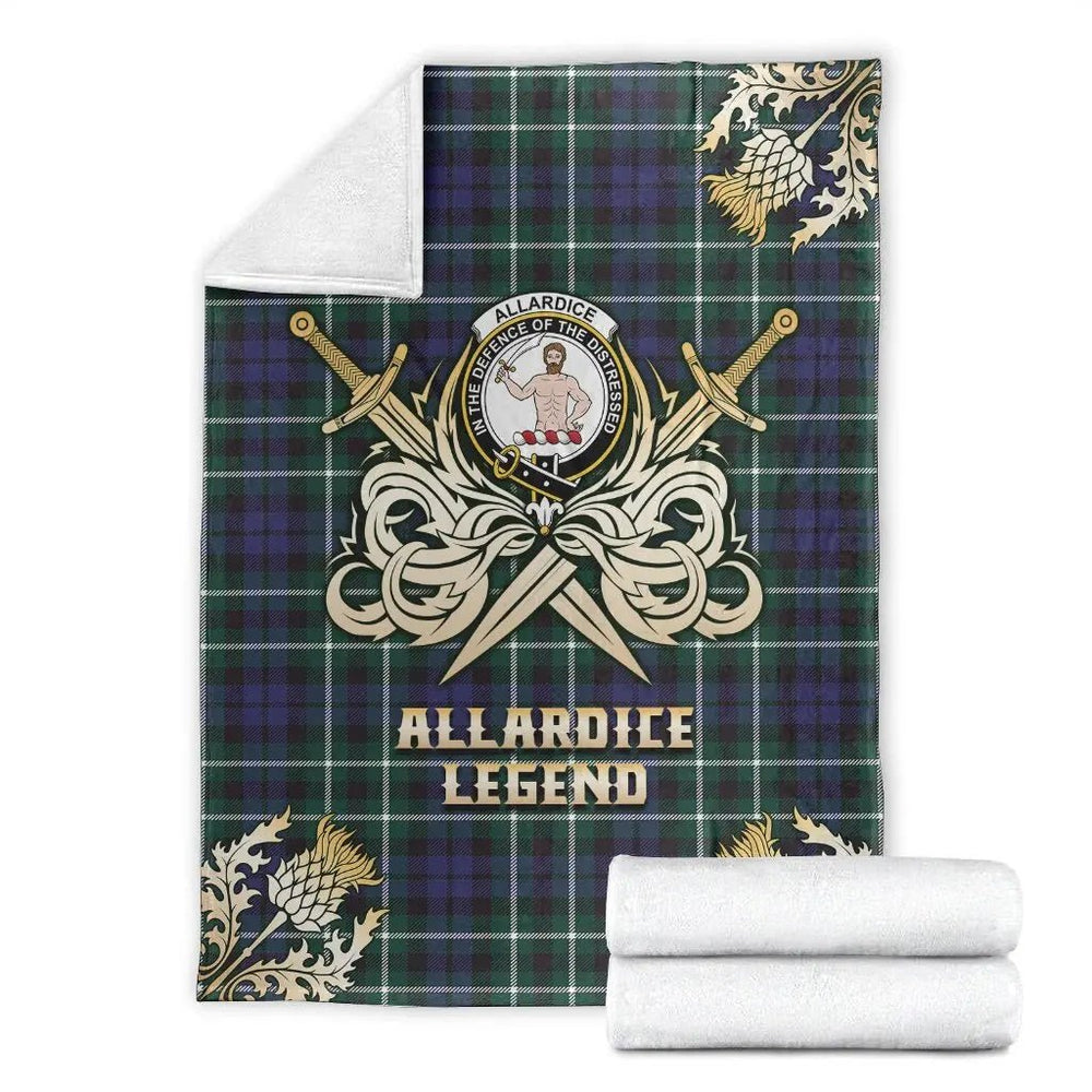 Clan Allardice Tartan Gold Courage Symbol Blanket QM89 Clan Allardice Tartan Today   