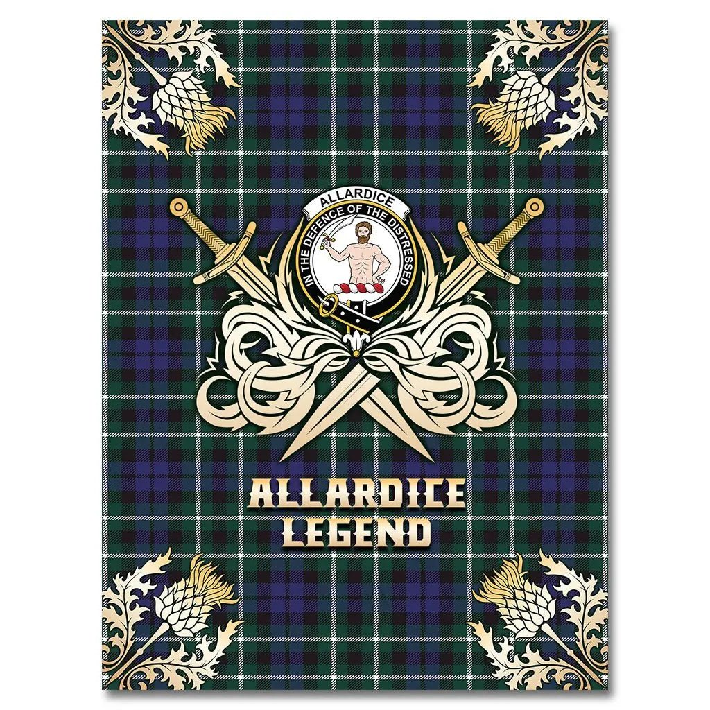 Clan Allardice Tartan Gold Courage Symbol Blanket QM89 Clan Allardice Tartan Today   