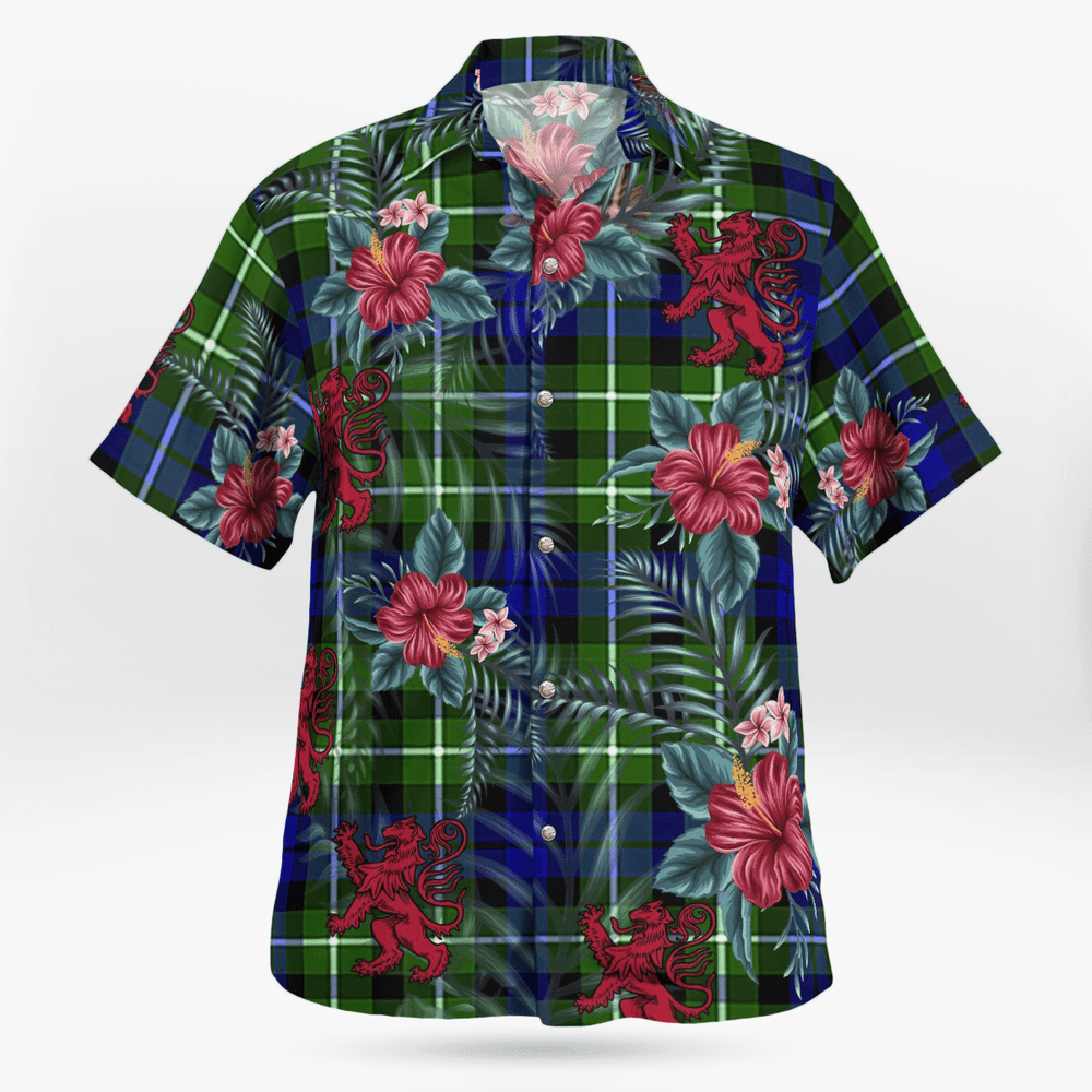 Clan Allardice Tartan Scottish Lion Hawaiian Shirt PN55 Allardice Tartan Tartan Hawaii Shirt   