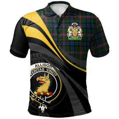 Clan Allison (MacBean and Bishop) Tartan Polo Shirt - Royal Coat Of Arms Style