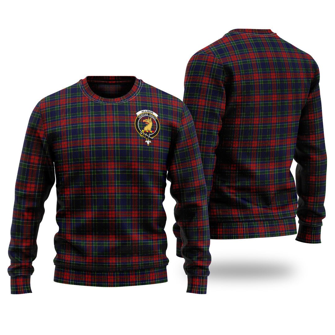 Clan Allison Red Tartan Christmas Ugly Sweater MG22 Allison Red Tartan Tartan Sweater   