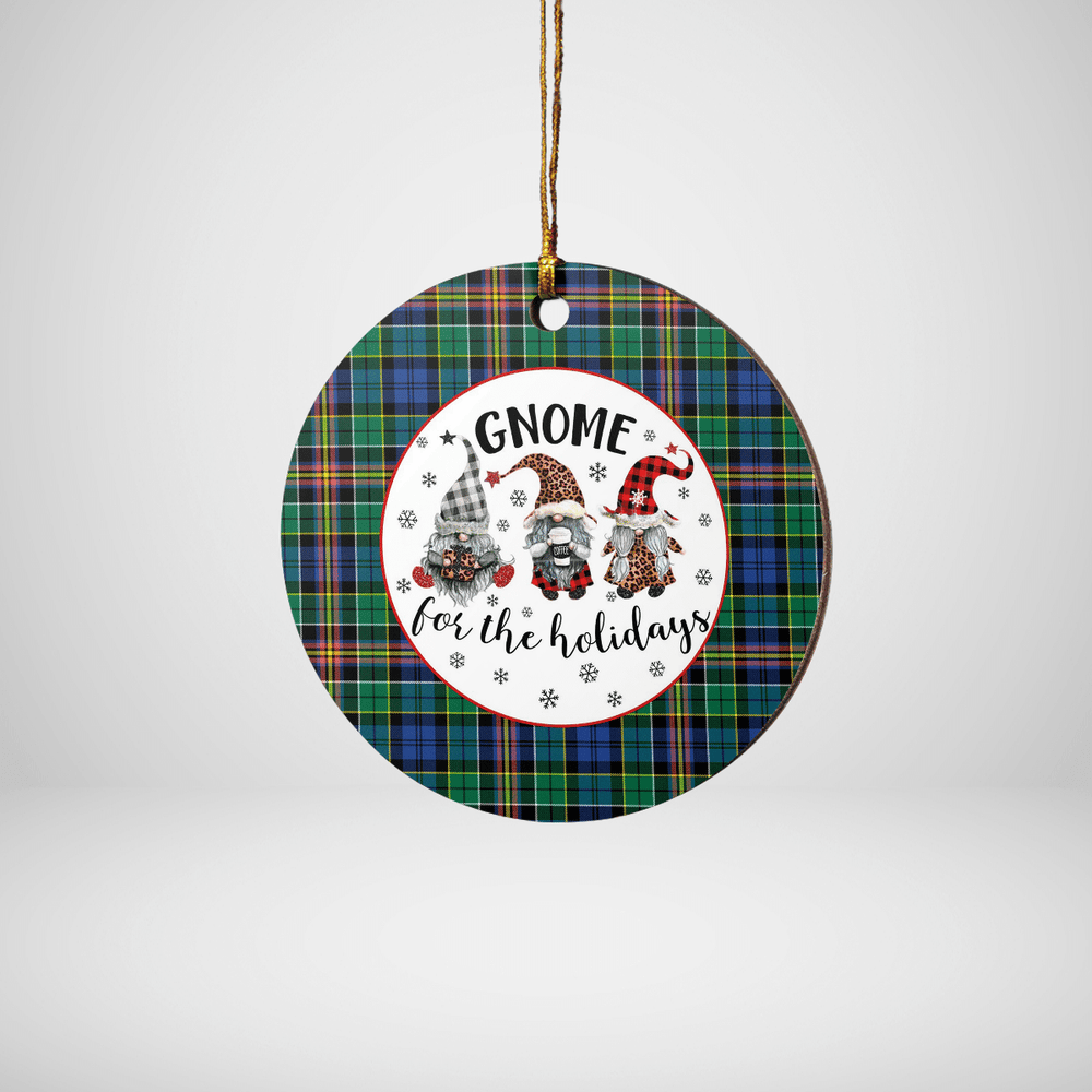Clan Allison Tartan Gnome Round Ceramic Ornament BA71 Allison Tartan Tartan Christmas   