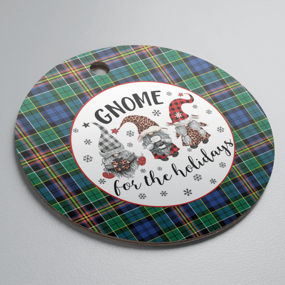 Clan Allison Tartan Gnome Round Ceramic Ornament BA71 Allison Tartan Tartan Christmas   