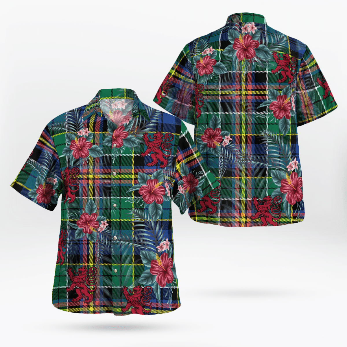 Clan Allison Tartan Scottish Lion Hawaiian Shirt LF79 Allison Tartan Tartan Hawaii Shirt   