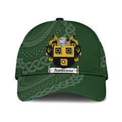 Clan Ambrose Coat Of Arms - Irish Family Crest St Patrick's Day Classic CapAU37 Classic Cap - Ambrose Coat Of Arms St Patrick's Day Classic Cap Irish Cap   