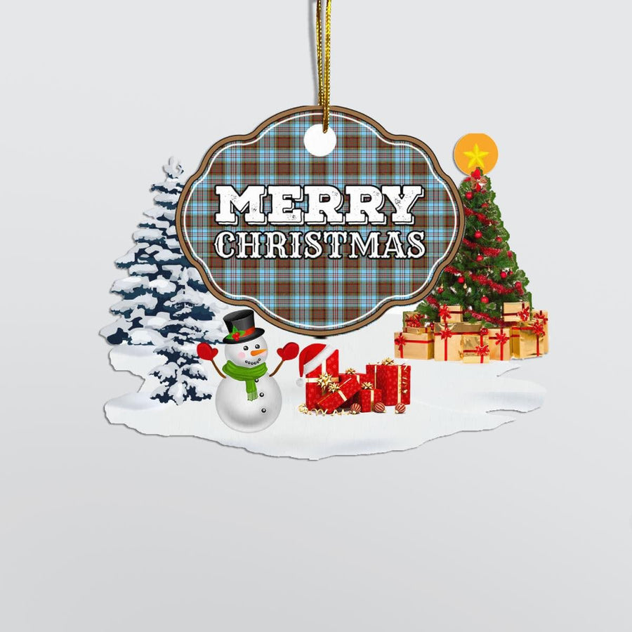 Clan Anderson Ancient "Merry Christmas" Tartan Acrylic Ornament XU94 Anderson Ancient Tartan Tartan Christmas   