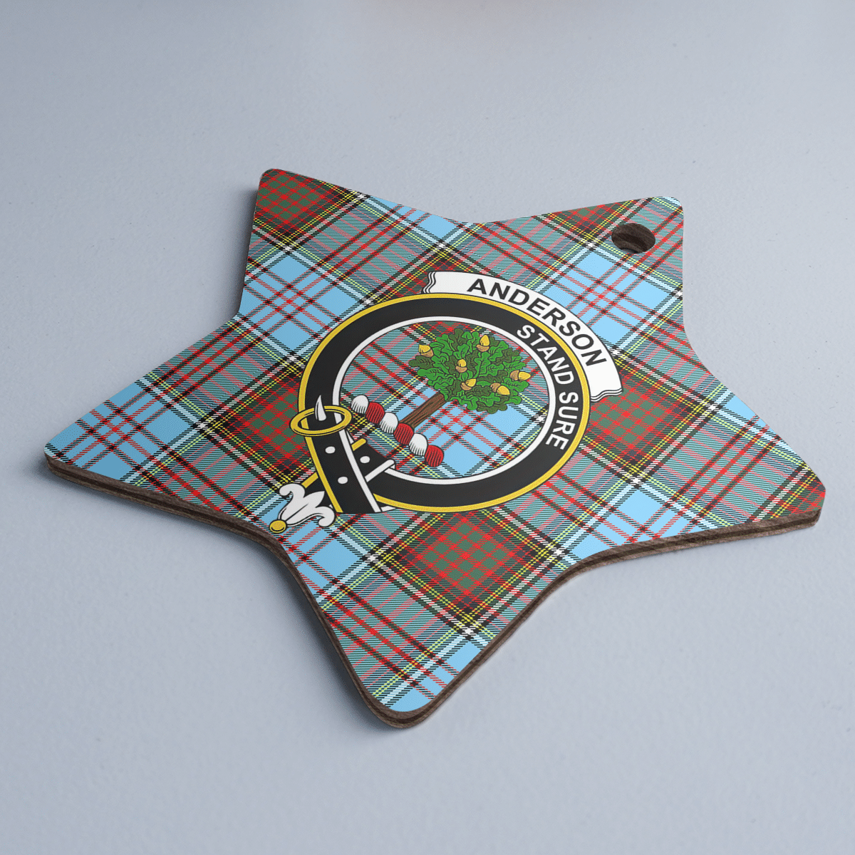 Clan Anderson Ancient Tartan Crest Star Ceramic Ornament ED42 Anderson Ancient Tartan Tartan Christmas   