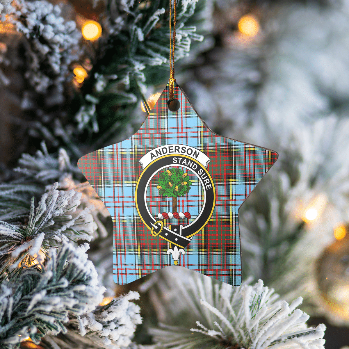 Clan Anderson Ancient Tartan Crest Star Ceramic Ornament ED42 Anderson Ancient Tartan Tartan Christmas   