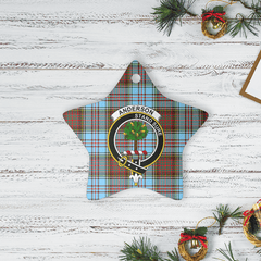 Clan Anderson Ancient Tartan Crest Star Ceramic Ornament ED42 Anderson Ancient Tartan Tartan Christmas   