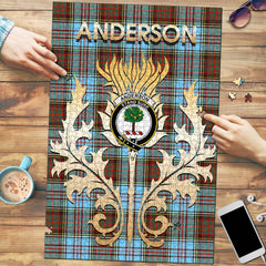 Clan Anderson Ancient Tartan  Crest Thistle Jigsaw Puzzles Gift For Family DQ83 Clan Anderson Tartan Today   