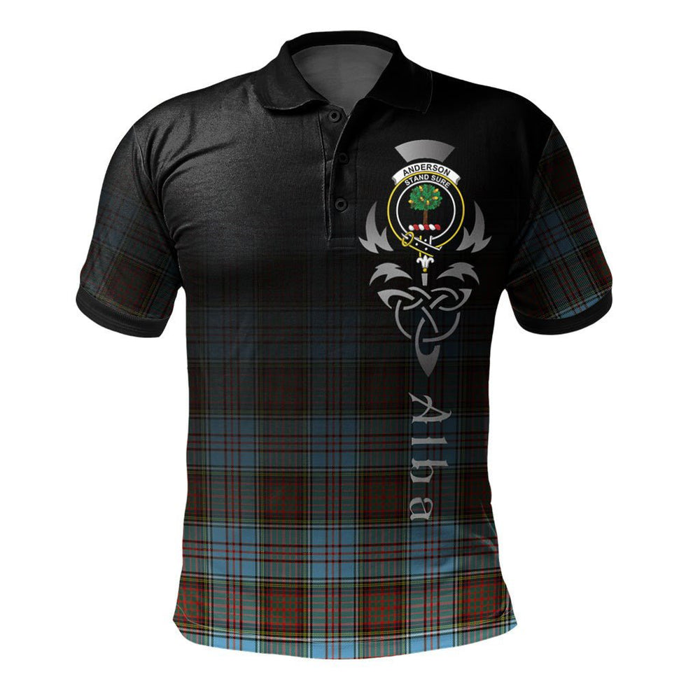 Clan Anderson Ancient Tartan Polo Shirt - Alba Celtic Style RB62 Anderson Ancient Tartan Tartan Polo   