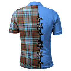 Clan Anderson Ancient Tartan Polo Shirt - Lion Rampant And Celtic Thistle Style LJ97 Anderson Ancient Tartan Tartan Polo   