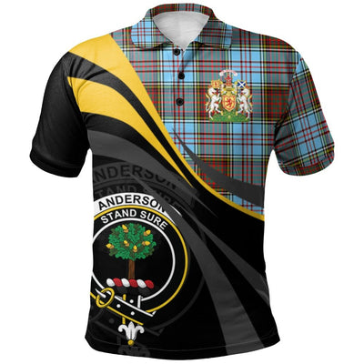 Clan Anderson Ancient Tartan Polo Shirt - Royal Coat Of Arms Style ZK91