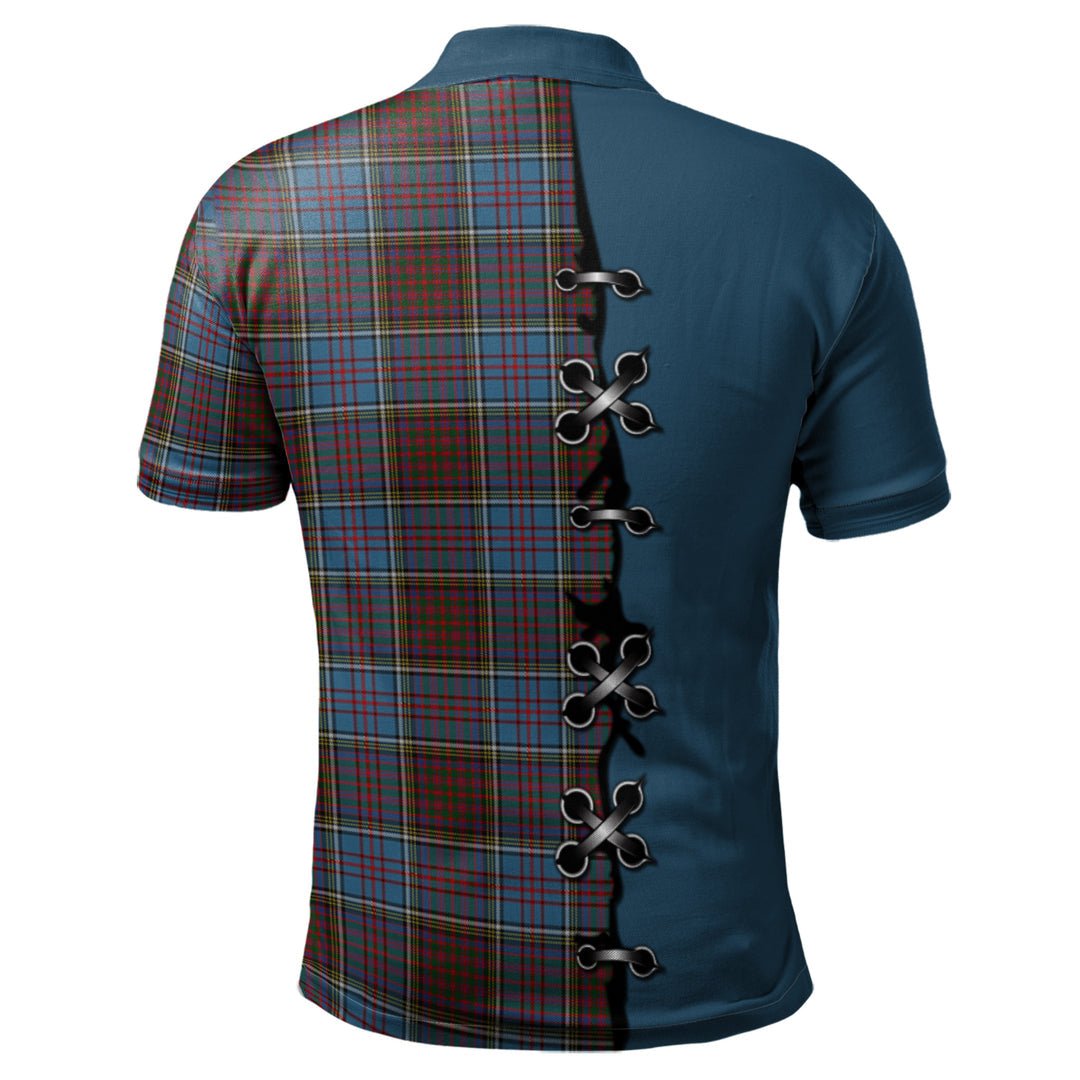 Clan Anderson Highland Society of London Tartan Polo Shirt - Lion Rampant And Celtic Thistle Style TX81 Anderson Highland Society of London Tartan Tartan Polo   