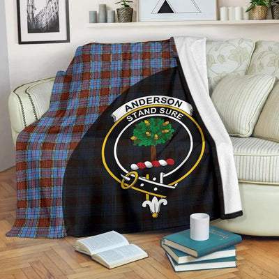 Clan Anderson Modern Tartan Crest Blanket Wave Style YU51