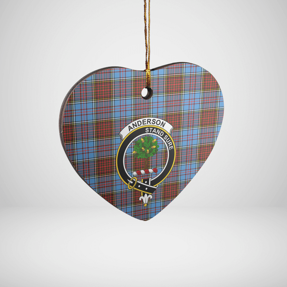 Clan Anderson Modern Tartan Crest Heart Ceramic Ornament EM30 Anderson Modern Tartan Tartan Christmas   