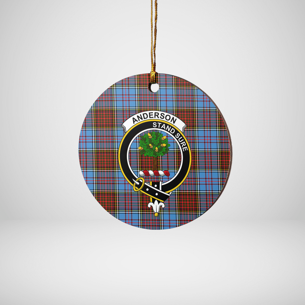Clan Anderson Modern Tartan Crest Round Ceramic Ornament OA42 Anderson Modern Tartan Tartan Christmas   