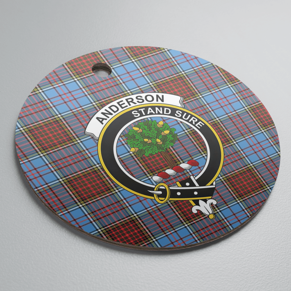 Clan Anderson Modern Tartan Crest Round Ceramic Ornament OA42 Anderson Modern Tartan Tartan Christmas   