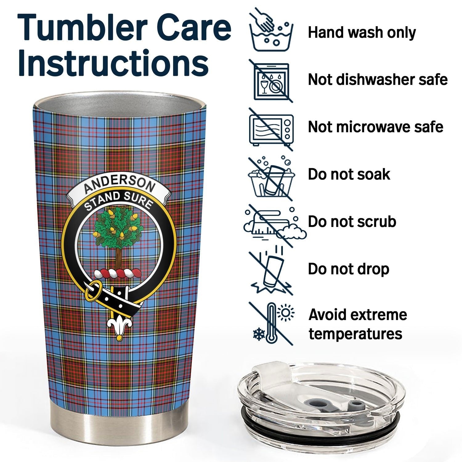 Clan Anderson Modern Tartan Crest Tumbler CH41 Clan Anderson Tartan Today   