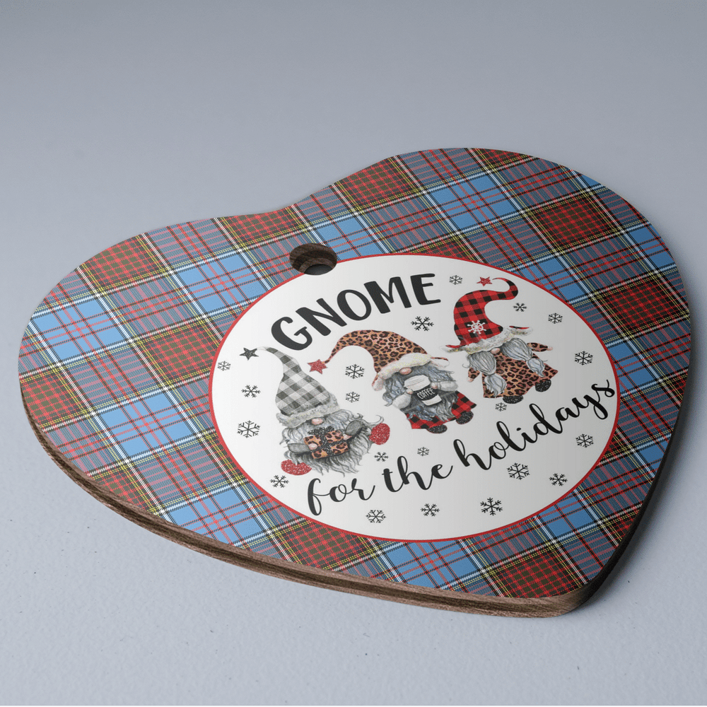 Clan Anderson Modern Tartan Gnome Heart Ceramic Ornament VM54 Anderson Modern Tartan Gnome Tartan Christmas   