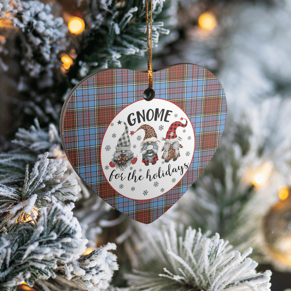 Clan Anderson Modern Tartan Gnome Heart Ceramic Ornament VM54 Anderson Modern Tartan Gnome Tartan Christmas   