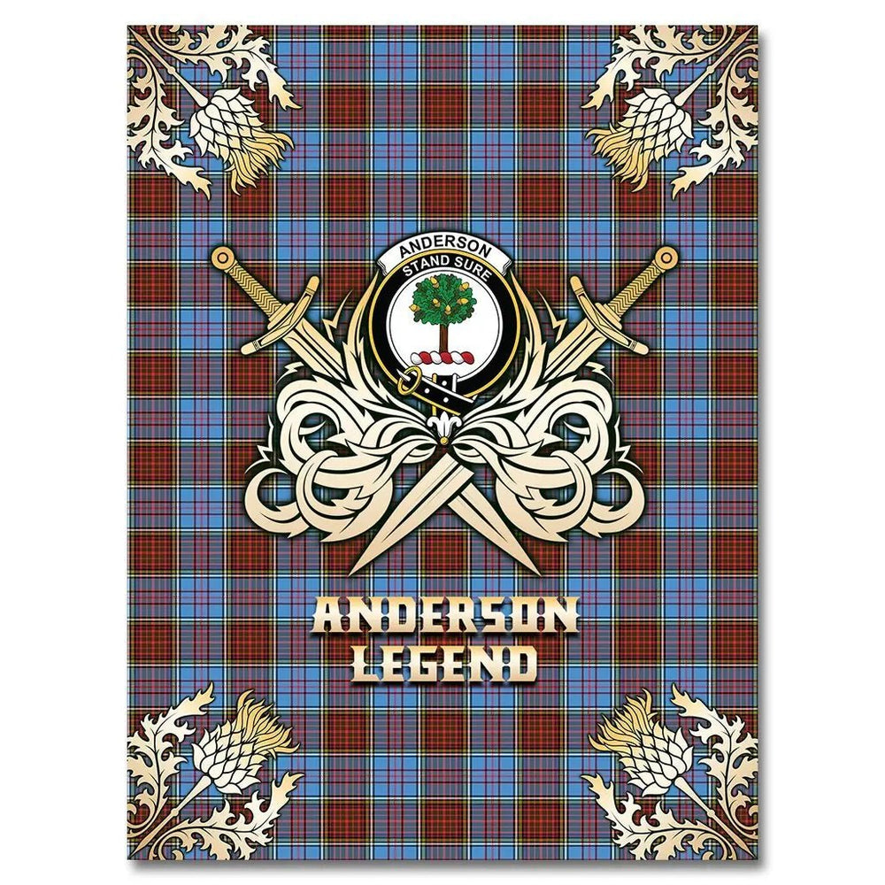 Clan Anderson Modern Tartan Gold Courage Symbol Blanket QQ58 Clan Anderson Tartan Today   