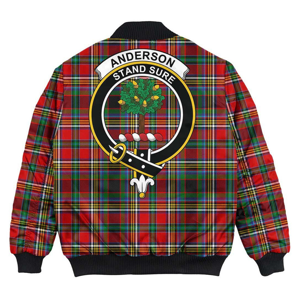 Clan Anderson of Arbrake Tartan Crest Bomber Jacket MW91 Anderson of Arbrake Tartan Tartan Bomber Jacket   