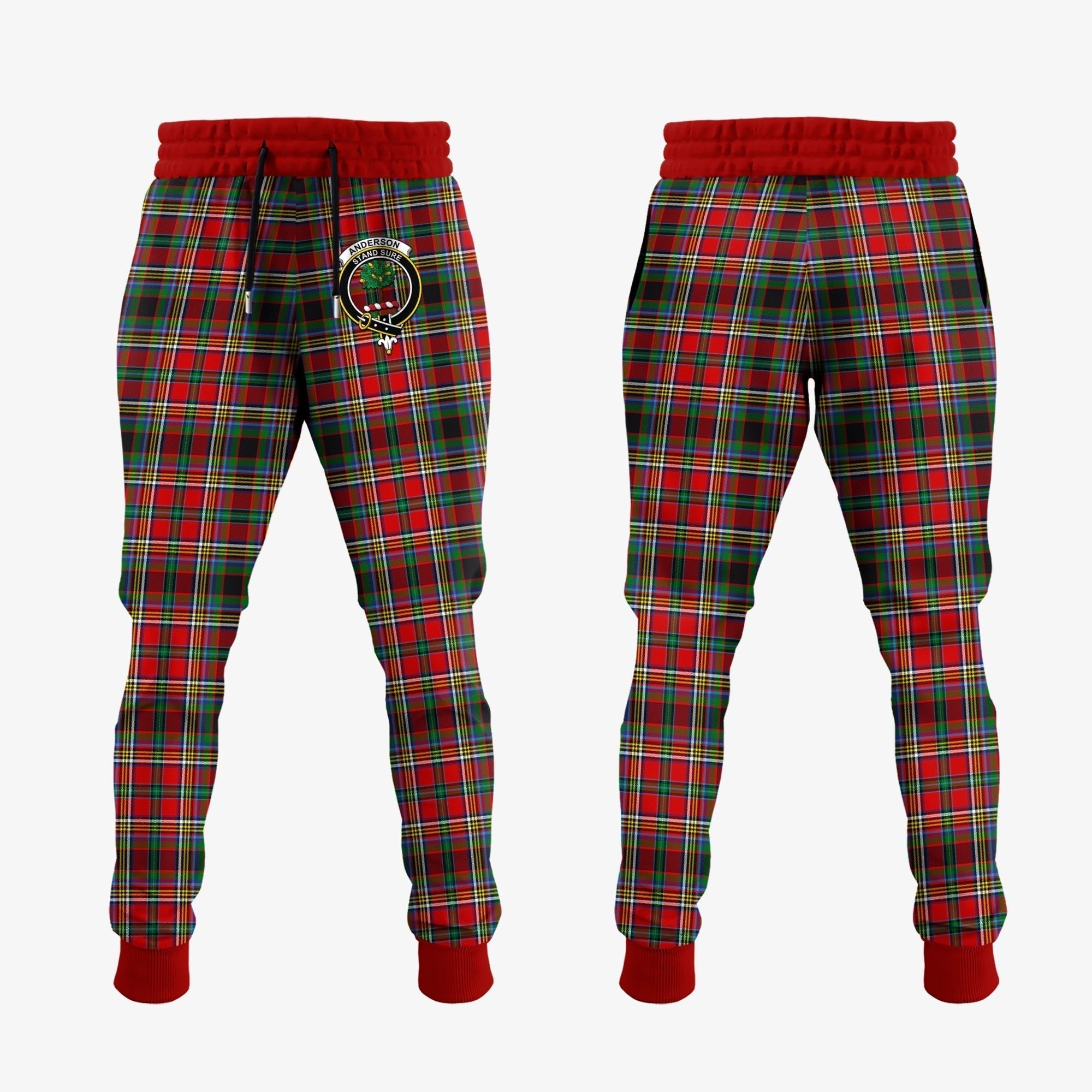 Clan Anderson Of Arbrake Tartan Crest Jogger Sweatpants GA94 Clan Anderson Tartan Today   