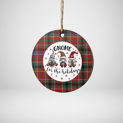 Clan Anderson of Arbrake Tartan Gnome Round Ceramic Ornament