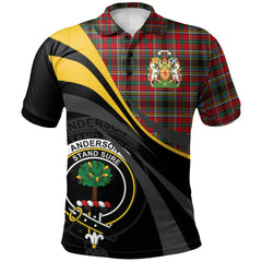 Clan Anderson of Arbrake Tartan Polo Shirt - Royal Coat Of Arms Style VJ25 Anderson of Arbrake Tartan Tartan Polo   