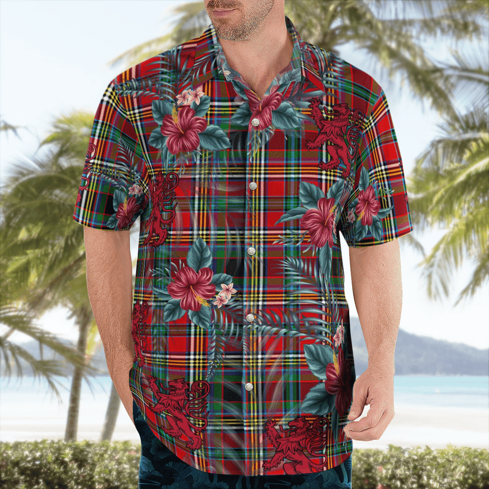 Clan Anderson of Arbrake Tartan Scottish Lion Hawaiian Shirt DM66 Anderson of Arbrake Tartan Tartan Hawaii Shirt   