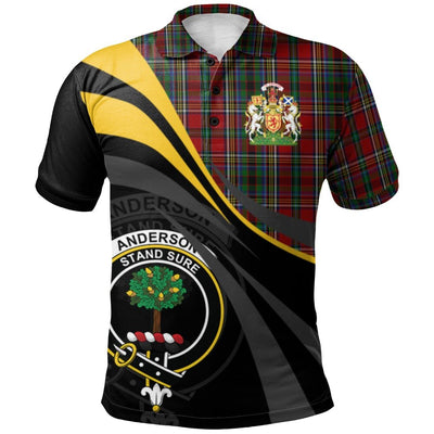 Clan Anderson of Ardbrake Tartan Polo Shirt - Royal Coat Of Arms Style