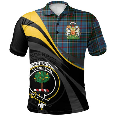 Clan Anderson Old Makinlay Tartan Polo Shirt - Royal Coat Of Arms Style