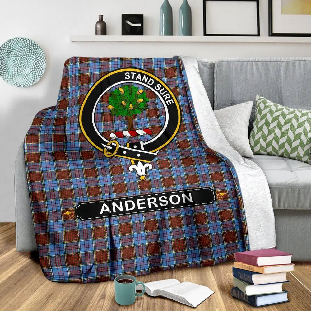 Clan Anderson Tartan Crest Blanket 3 Sizes SX16 Clan Anderson Tartan Today   
