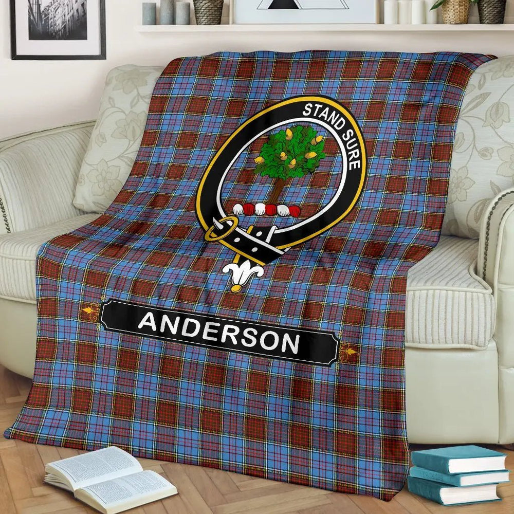 Clan Anderson Tartan Crest Blanket 3 Sizes SX16 Clan Anderson Tartan Today   