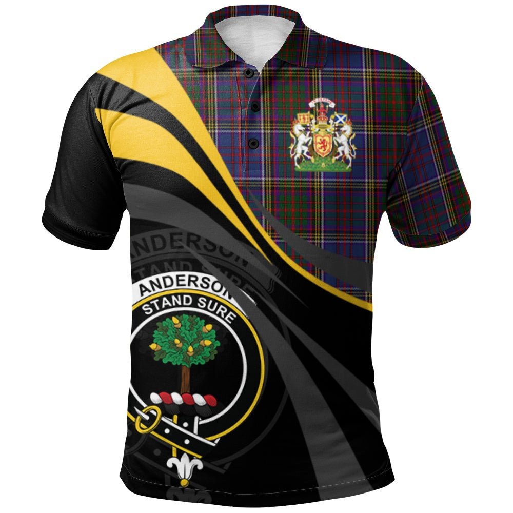 Clan Anderson W L Tartan Polo Shirt - Royal Coat Of Arms Style LP12 Anderson W L Tartan Tartan Polo   