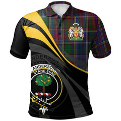 Clan Anderson W L Tartan Polo Shirt - Royal Coat Of Arms Style LP12 Anderson W L Tartan Tartan Polo   