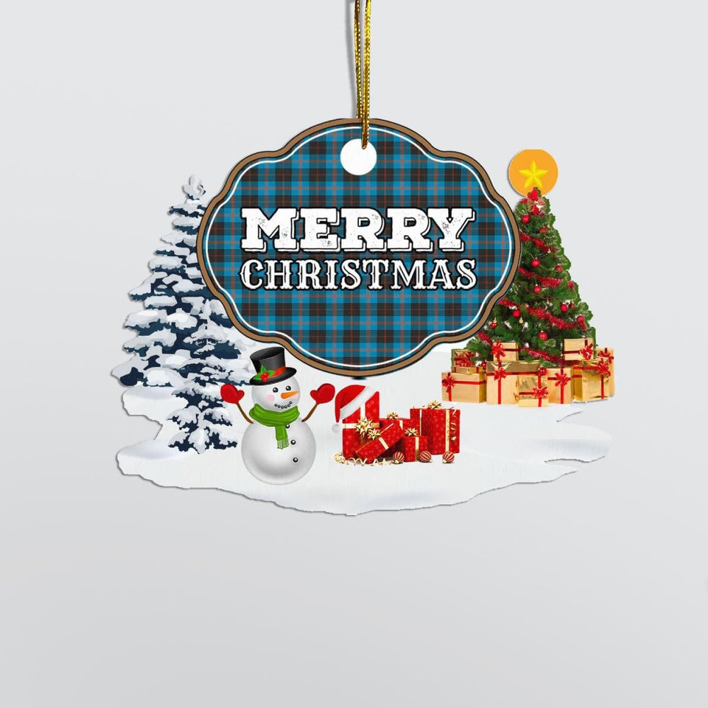 Clan Angus Ancient "Merry Christmas" Tartan Acrylic Ornament BN65 Angus Ancient Tartan Tartan Christmas   