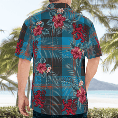 Clan Angus Ancient Tartan Scottish Lion Hawaiian Shirt TG47 Angus Ancient Tartan Tartan Hawaii Shirt   