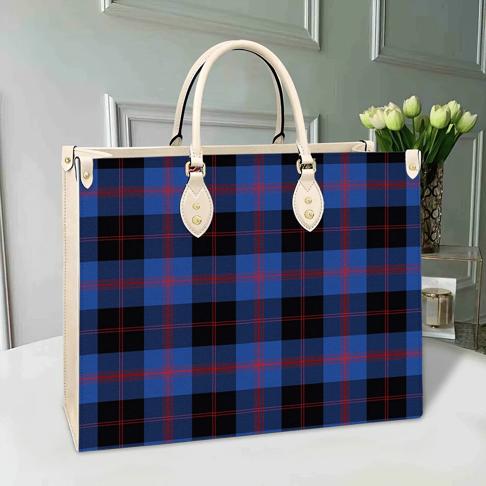 Clan Angus Modern Tartan Leather Bag ZE67 Clan Angus Tartan Today   